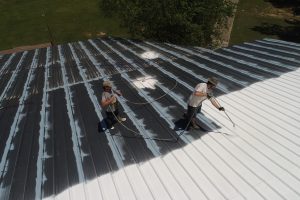 rinsing the roof